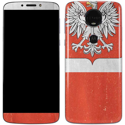 Poland Flag Distressed Moto E5 Plus Skin